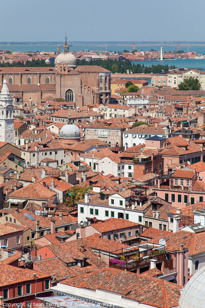 A view of Venice, Italy, from the rooftops Picture Board by Sean Tobin