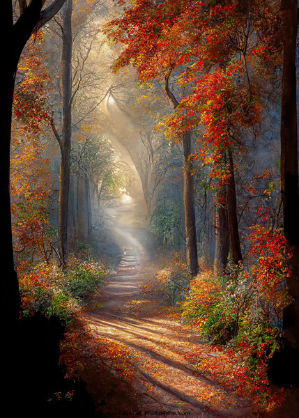 Autumn Woodland III Picture Board by Harold Ninek