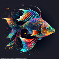 Buy canvas prints of Psychedelic Fish by Harold Ninek
