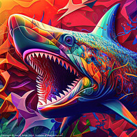 Buy canvas prints of Psychedelic Shark by Harold Ninek