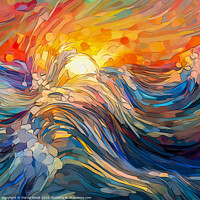 Buy canvas prints of Sunrise Over Stormy Seas by Harold Ninek