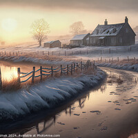 Buy canvas prints of Misty Winter Sunrise III by Harold Ninek