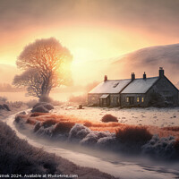 Buy canvas prints of Misty Winter Sunrise II by Harold Ninek