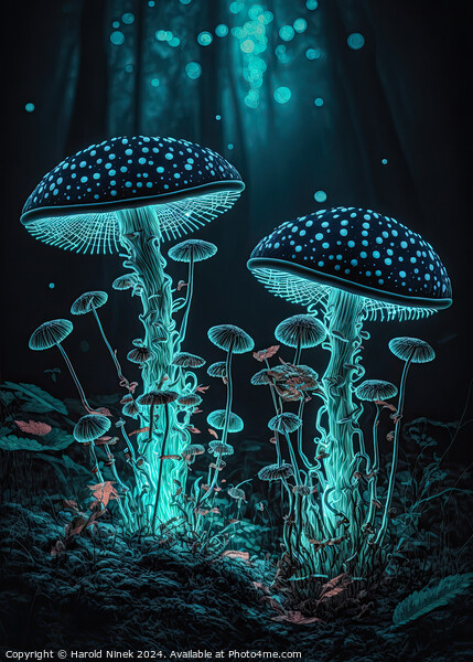 Radiant Fungi II Picture Board by Harold Ninek