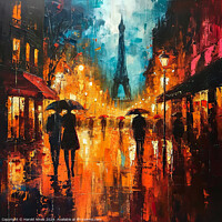 Buy canvas prints of Rainy Night in Paris by Harold Ninek