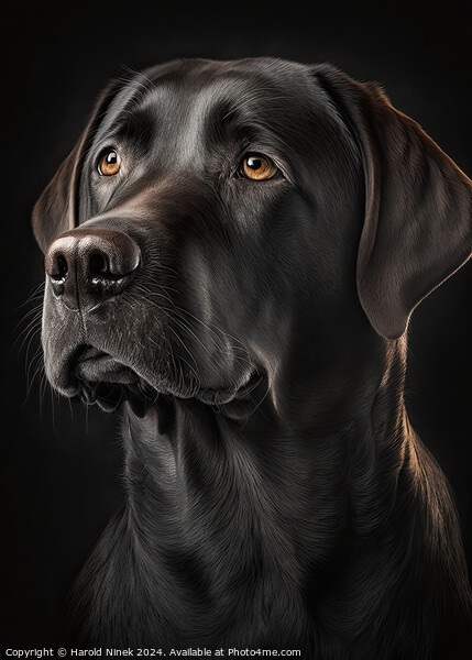 Black Labrador Picture Board by Harold Ninek