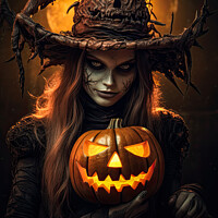 Buy canvas prints of Halloween Witch by Harold Ninek