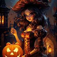 Buy canvas prints of Halloween Princess by Harold Ninek