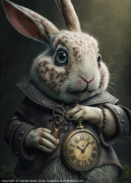 White Rabbit Picture Board by Harold Ninek