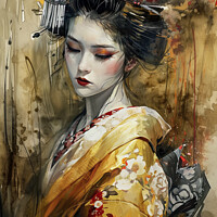 Buy canvas prints of Geisha in Gold by Harold Ninek