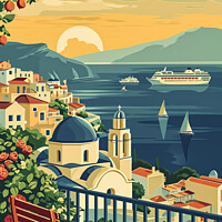 Buy canvas prints of Greece Travel Poster by Harold Ninek