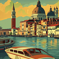 Buy canvas prints of Venice Travel Poster by Harold Ninek