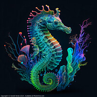 Buy canvas prints of Bioluminescent Seahorse by Harold Ninek