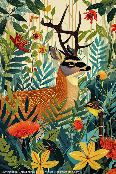 Forest Deer Picture Board by Harold Ninek
