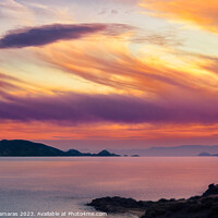 Buy canvas prints of Sunset at Dokos island by Costas Kalamaras