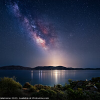 Buy canvas prints of Milky Way over Hydra island by Costas Kalamaras