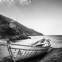 Buy canvas prints of Abandoned Boat by the Greek Seaside by Costas Kalamaras