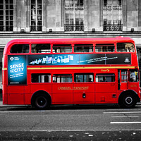 Buy canvas prints of London classic double-decker bus by Suppakij Vorasriherun