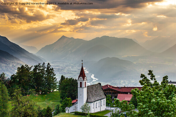 Wonderful small village in Austria Picture Board by Suppakij Vorasriherun