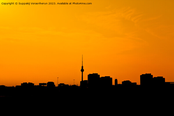 Berline Skyline Picture Board by Suppakij Vorasriherun