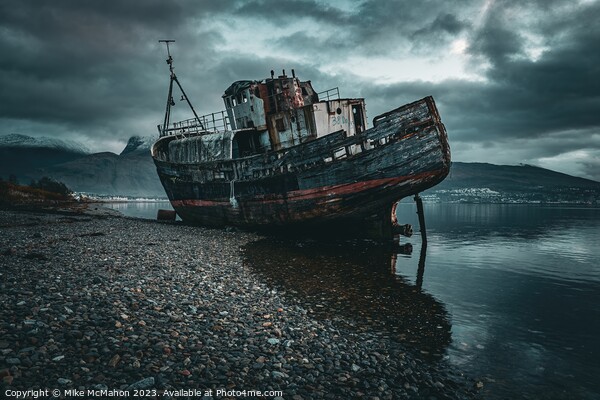 Corpach Shipwreck , Ben Nevis  Picture Board by Mike McMahon