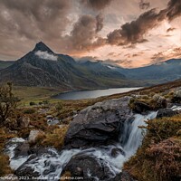 Buy canvas prints of Tryfan mountain sunset , snowdonia , eryri  by Mike McMahon