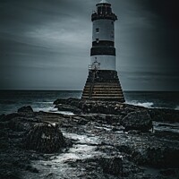 Buy canvas prints of Penmon Lighthouse , Trwyn Du Lighthouse , Anglesey  by Mike McMahon