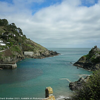 Buy canvas prints of Polperro Harbour Entrance Cornwall by Richard Brookes