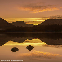 Buy canvas prints of Sunset over Derwentwater Lake District by Fred Bell