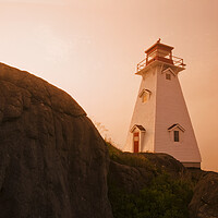 Buy canvas prints of Lighthouse on a Cliff by Dave Reede