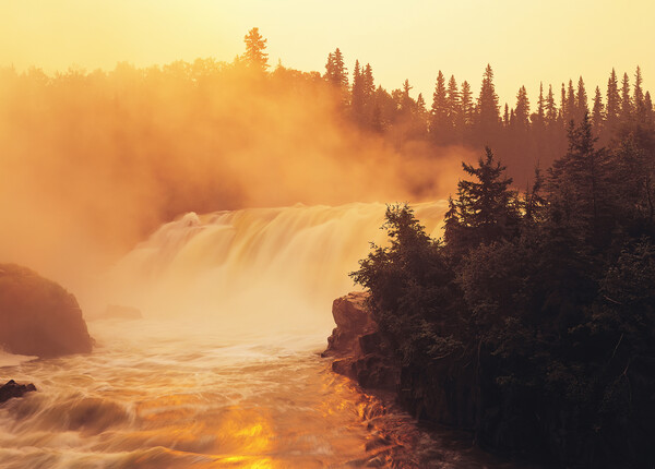 sunrise at Pisew Falls along the Grass River Picture Board by Dave Reede