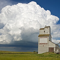 Buy canvas prints of grain elevator and cumulonimbus supercell by Dave Reede