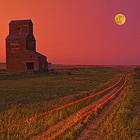 Buy canvas prints of old grain elevator, abandoned town of Bents by Dave Reede