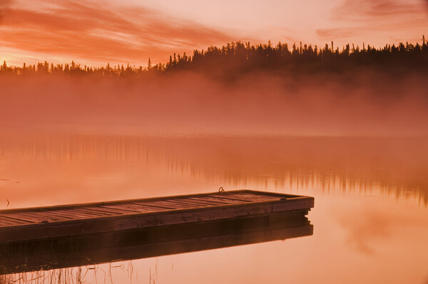 Misty Lake Picture Board by Dave Reede