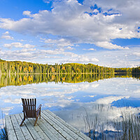Buy canvas prints of chair on dock by Dave Reede