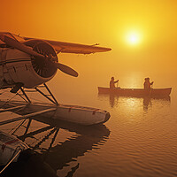 Buy canvas prints of Morning Canoe by Dave Reede