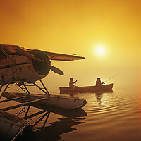Buy canvas prints of Fishing in the Fog by Dave Reede