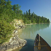 Buy canvas prints of canoe along Little Limestone Lake by Dave Reede