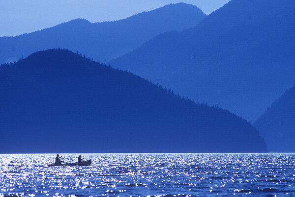 Canoeing Among the Mountains Picture Board by Dave Reede