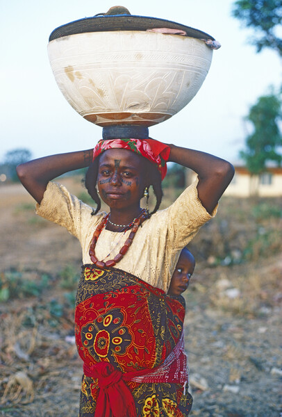 Fulani Woman With Child Picture Board by Dave Reede
