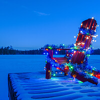 Buy canvas prints of Christmas Adirondack Chair by Dave Reede