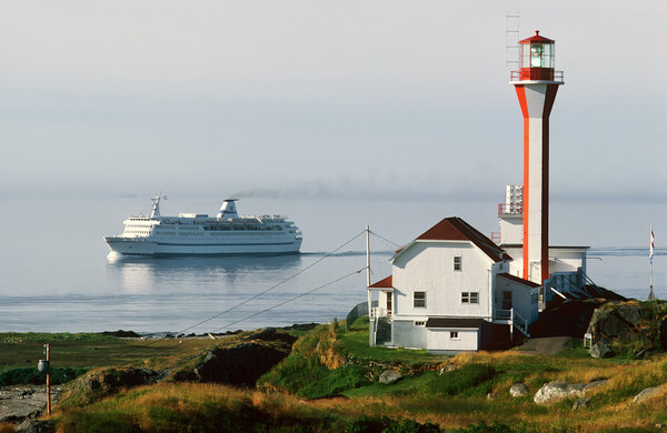 Ship passing Lighthouse Picture Board by Dave Reede