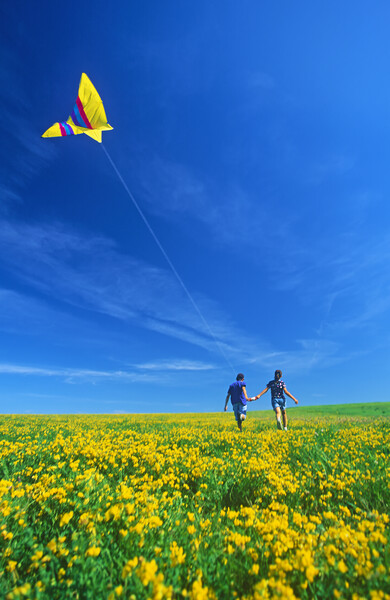 Running With a Kite Picture Board by Dave Reede