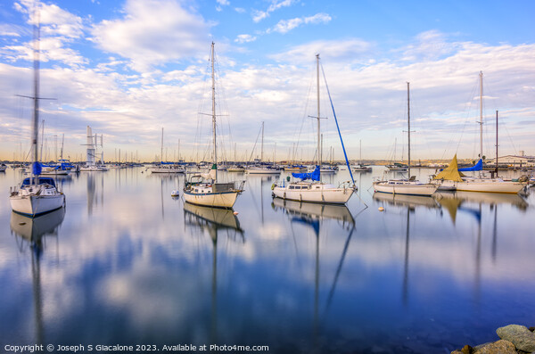 Glass-Like San Diego Harbor Picture Board by Joseph S Giacalone