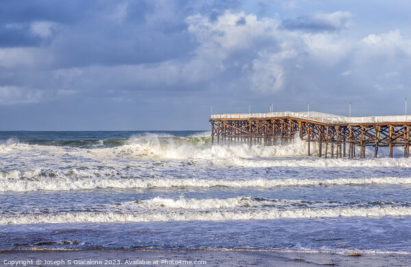 Winter Surf At Crystal Pier Picture Board by Joseph S Giacalone