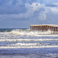 Buy canvas prints of Winter Surf At Crystal Pier by Joseph S Giacalone