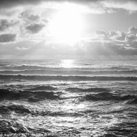 Buy canvas prints of Surf and Sunbeams Monochrome by Joseph S Giacalone