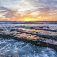 Buy canvas prints of Sea Stone Sunset  by Joseph S Giacalone