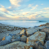 Buy canvas prints of Intersection of Beach and Jetty - Carlsbad, California by Joseph S Giacalone
