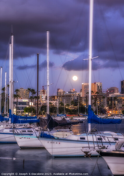 Harbor and the Moon Picture Board by Joseph S Giacalone